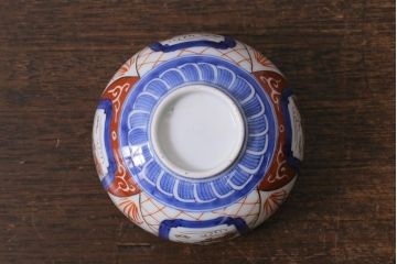 アンティーク雑貨　明治期　染付色絵茶碗2客セット(和食器)(R-040196)