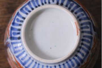 アンティーク雑貨　幕末〜明治　伊万里　色絵　蕎麦猪口2客セット(湯呑、向付、和食器)(R-040218)