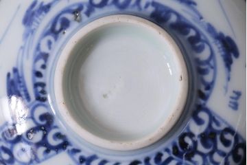 アンティーク雑貨　和製アンティーク　幕末〜明治期　大化年制　染付　蓋茶碗(和食器)(R-040219)