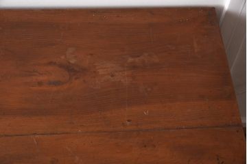 アンティーク家具　昭和初期　ヒノキ材　温かみのある木肌が魅力のレトロな片袖デスク(机、在宅ワーク、在宅用ワークデスク)(R-040222)