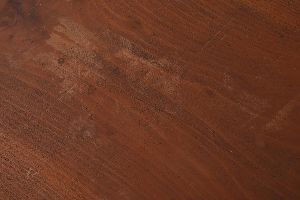 アンティーク家具　昭和初期　ヒノキ材　温かみのある木肌が魅力のレトロな片袖デスク(机、在宅ワーク、在宅用ワークデスク)(R-040222)