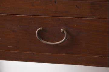 アンティーク家具　昭和初期　ヒノキ材　温かみのある木肌が魅力のレトロな片袖デスク(机、在宅ワーク、在宅用ワークデスク)(R-040222)