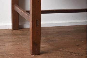 アンティーク家具　昭和初期　ヒノキ材　温かみのある木肌が魅力のレトロな片袖デスク(机、在宅ワーク、在宅用ワークデスク)(R-040222)