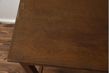 アンティーク家具　昭和中期　ナラ材　すっきりとしたデザインのレトロな片袖デスク(机、在宅ワーク、在宅用ワークデスク)(R-040223)