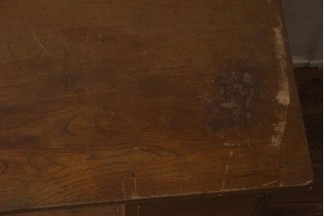 アンティーク家具　昭和中期　ナラ材　すっきりとしたデザインのレトロな片袖デスク(机、在宅ワーク、在宅用ワークデスク)(R-040223)