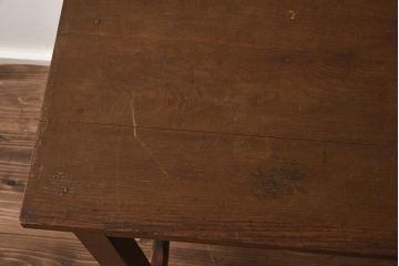 アンティーク家具　昭和中期　ナラ材　すっきりとしたデザインのレトロな片袖デスク(机、在宅ワーク、在宅用ワークデスク)(R-040224)