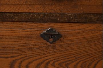 アンティーク家具　前面欅(ケヤキ)材　和の味わいが楽しめる茶箪笥(戸棚、収納棚)(R-040225)