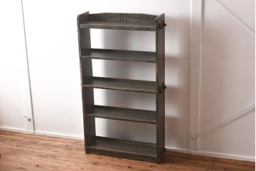 アンティーク家具　レトロ家具　味のある色合いの本棚(オープンラック、飾り棚、ブックシェルフ)(R-040227)