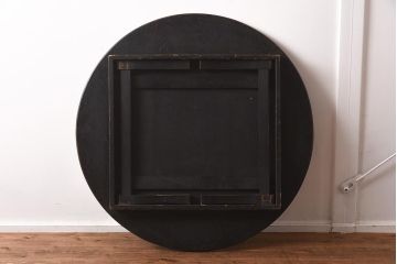 レトロ家具　赤みがかった色合いの丸ちゃぶ台(座卓、折り畳みテーブル)(R-040230)