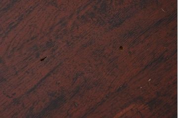 レトロ家具　赤みがかった色合いの丸ちゃぶ台(座卓、折り畳みテーブル)(R-040230)