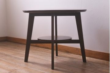 和製アンティーク　昭和初期　シックな色味のスタイリッシュなコーヒーテーブル(カフェテーブル、サイドテーブル、ラウンドテーブル、丸テーブル)(R-040232)