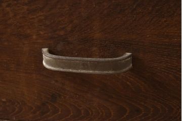 レトロ家具　昭和中期　ナラ材　味わい深いキャスター付きサイドチェスト(脇机、袖机、引き出し、ドロアー)(R-040233)