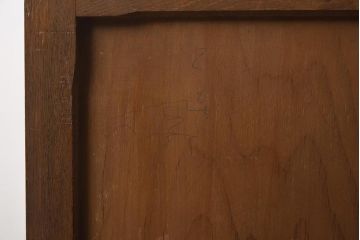 レトロ家具　昭和中期　ナラ材　味わい深いキャスター付きサイドチェスト(脇机、袖机、引き出し、ドロアー)(R-040233)