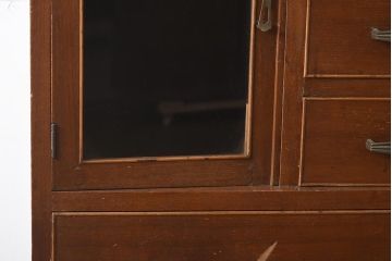 レトロ家具　観音開きの扉が付いた昭和中期の衣装タンス(チェスト、引き出し)(R-040236)