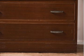 レトロ家具　観音開きの扉が付いた昭和中期の衣装タンス(チェスト、引き出し)(R-040236)