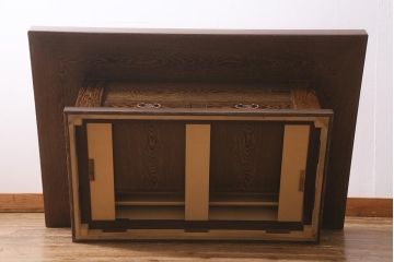中古　最高級品　鉄刀木(タガヤサン)無垢材　内部銅製  美しい木目が魅力の関西火鉢(ローテーブル、長火鉢、座卓、リビングテーブル、囲炉裏)(R-040239)