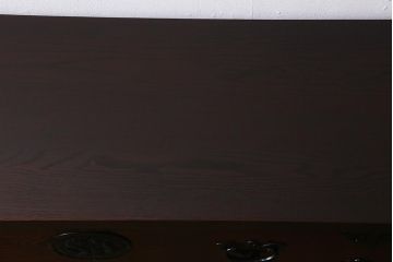 中古　伝統民芸家具　岩谷堂箪笥　天板リメイク・栗材　かくし付き　金具の意匠が上品な整理箪笥(引き出し、チェスト、衣装箪笥)(R-040240)