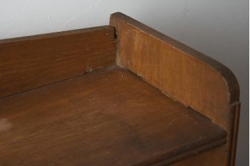 アンティーク家具　昭和レトロ　味わい深い木肌が魅力の楔(くさび)式本棚(オープンラック、収納棚、飾り棚)(R-040245)