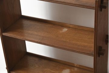 アンティーク家具　昭和レトロ　味わい深い木肌が魅力の楔(くさび)式本棚(オープンラック、収納棚、飾り棚)(R-040245)