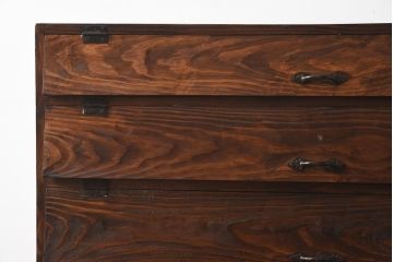 アンティーク家具　大正昭和初期　味わい深い木の風合いが魅力のパタパタ収納棚(6段タイプ)(下駄箱)(R-040246)