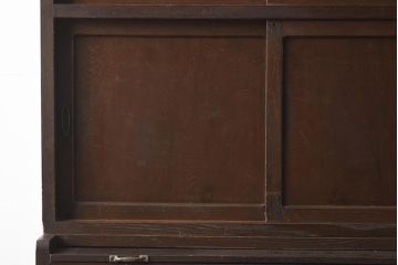 アンティーク家具　和製アンティーク　昭和初期　作業台が付いた便利な重ね食器棚(収納棚、戸棚、キャビネット)(R-040250)