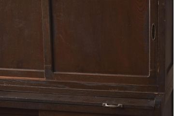 アンティーク家具　和製アンティーク　昭和初期　作業台が付いた便利な重ね食器棚(収納棚、戸棚、キャビネット)(R-040250)