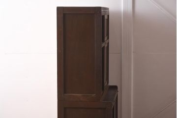アンティーク家具　和製アンティーク　昭和初期　作業台が付いた便利な重ね食器棚(収納棚、戸棚、キャビネット)(R-040250)
