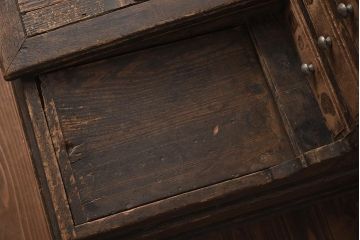 アンティーク家具　大正昭和初期　栓材製　レトロで味わいのある簿記机(帳場机、ライティングビューロー)(R-040251)