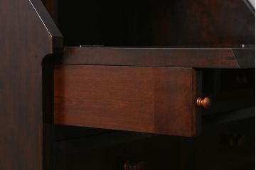 中古　松本民芸家具　T型　シックで上品な佇まいが魅力のライティングビューロー(簿記机、在宅ワーク、在宅用ワークデスク)(R-040261)