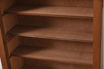 レトロ家具　引き出し付き　見せる収納におすすめなガラス扉のブックケース(本箱)(R-040268)