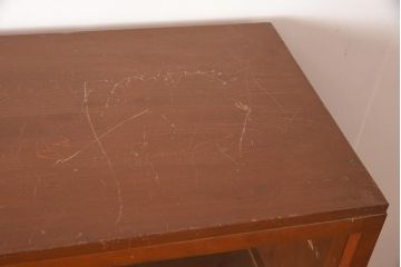 レトロ家具　引き出し付き　見せる収納におすすめなガラス扉のブックケース(本箱)(R-040268)