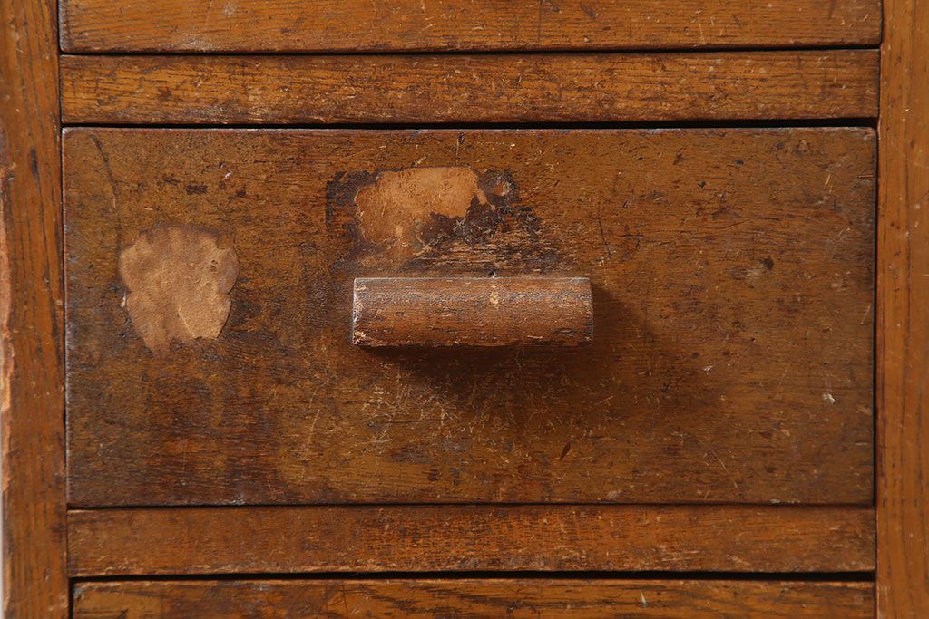 レトロ家具　昭和中期　ナラ材　ナチュラルな木色が温もりあふれる片袖机(ワークデスク、在宅ワーク、在宅用)(R-040270)