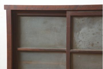 アンティーク家具　ヒノキ・杉材　シンプルで取り入れやすい重ね戸棚・上段(収納棚、キャビネット)(R-040271)