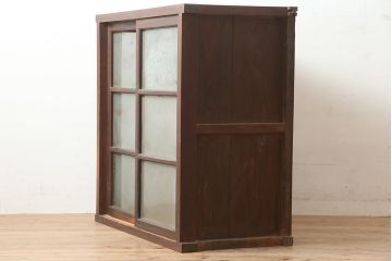 アンティーク家具　ヒノキ・杉材　シンプルで取り入れやすい重ね戸棚・上段(収納棚、キャビネット)(R-040271)