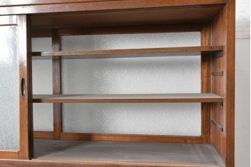 和製ヴィンテージ　レトロ家具　激レア!　両面使いのガラス戸棚　R-040276