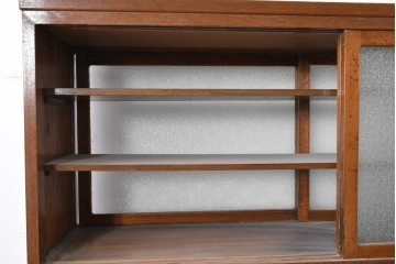 和製ヴィンテージ　レトロ家具　激レア!　両面使いのガラス戸棚　R-040276
