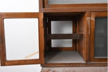 和製ヴィンテージ　レトロ家具　激レア!　両面使いのガラス戸棚　R-040276