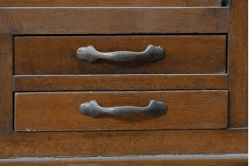 和製ヴィンテージ　レトロ家具　激レア!　両面使いのガラス戸棚　R-040276