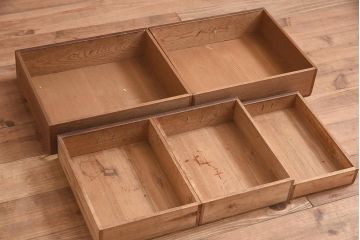 アンティーク家具　工芸家具　京都産　桑材・黒檀材　網代編み戸　上品な造りの茶棚(茶箪笥、収納棚)(R-040282)