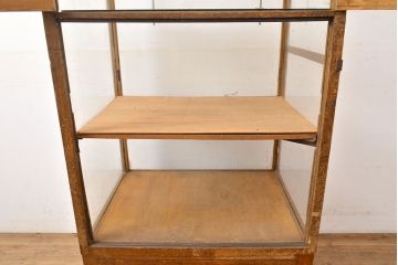 アンティーク家具　昭和レトロ　縦型パンケース(ガラスケース、ショーケース、陳列棚)(R-040291)
