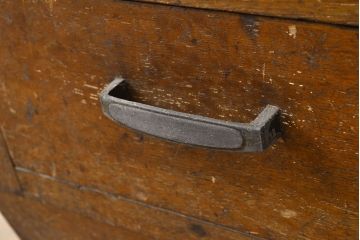 アンティーク家具　昭和レトロ　縦型パンケース(ガラスケース、ショーケース、陳列棚)(R-040291)