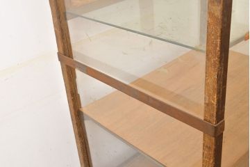 アンティーク家具　昭和レトロ　縦型パンケース(ガラスケース、ショーケース、陳列棚)(R-040291)