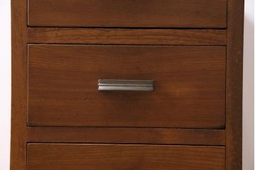レトロ家具　栓材　木のぬくもりあふれるシンプルなサイドチェスト(脇机、サイドテーブル、ドロアー)(R-040292)