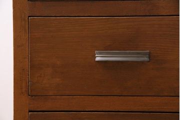 レトロ家具　栓材　木のぬくもりあふれるシンプルなサイドチェスト(脇机、サイドテーブル、ドロアー)(R-040292)