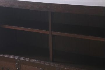 アンティーク家具　前面欅(ケヤキ)材　重厚な佇まいの大型帳場箪笥(水屋箪笥、サイドボード、テレビ台、テレビボード)(R-040298)