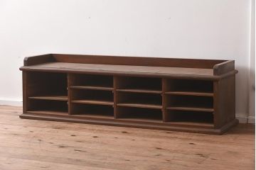 アンティーク家具　シンプルなデザインのレトロなオープンラック(棚、上置棚)(R-040305)