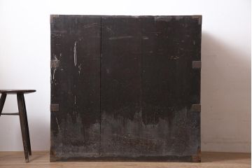 アンティーク家具　明治期　一本物　ヒノキ材　凝ったつくりが魅力的な上手物の帳場箪笥(チェスト、引き出し)(R-040314)