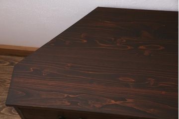 アンティーク家具　明治大正期　古箪笥リメイク　天板ヒノキ材　フラップダウン扉のコーナーテレビ台(テレビボード、リビングボード)(R-040318)