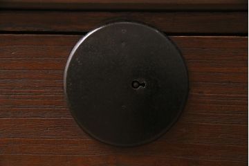 アンティーク家具　明治大正期　古箪笥リメイク　天板ヒノキ材　フラップダウン扉のコーナーテレビ台(テレビボード、リビングボード)(R-040318)