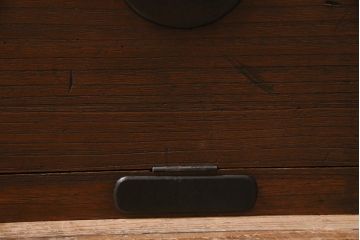 アンティーク家具　明治大正期　古箪笥リメイク　天板ヒノキ材　フラップダウン扉のコーナーテレビ台(テレビボード、リビングボード)(R-040318)